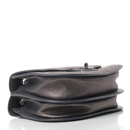 Chanel Metallic Calfskin Small Coco Twin Flap Dark Grey 3 of 8