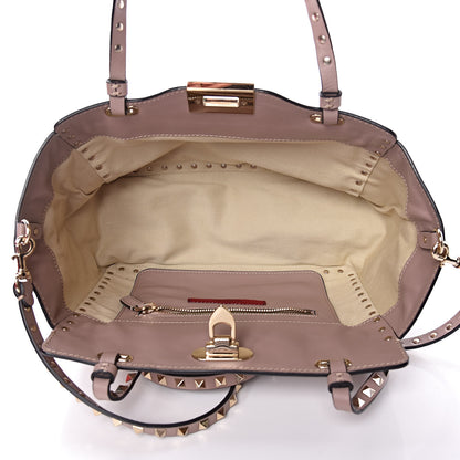 Valentino Garavani Vitello Small Rockstud Tote Poudre 5 of 12