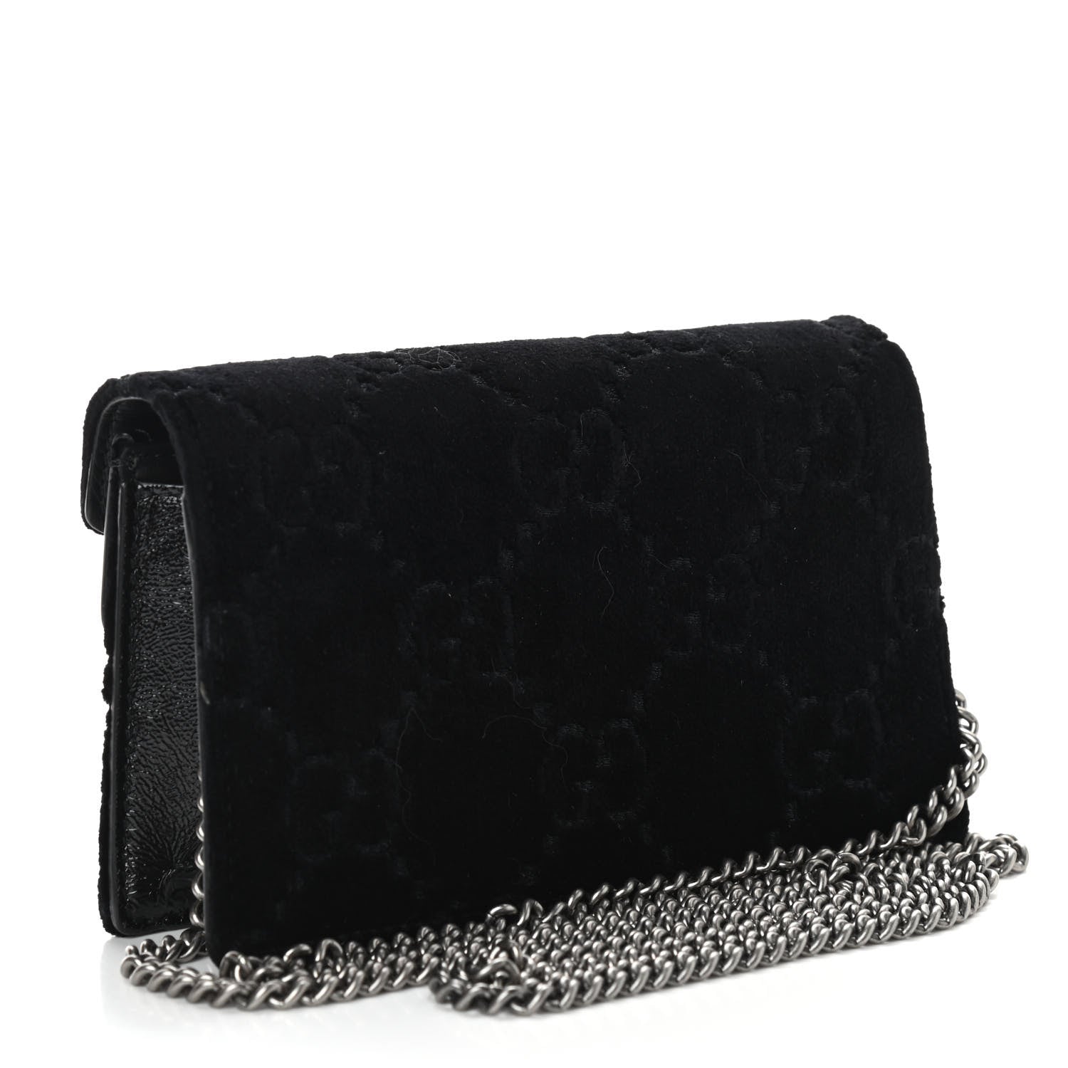 Gucci Velvet GG Monogram Super Mini Dionysus Shoulder Bag Black 2 of 7