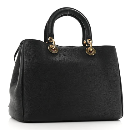 Christian Dior Bullcalf Medium Diorissimo Tote Black Rose Indien 4 of 11