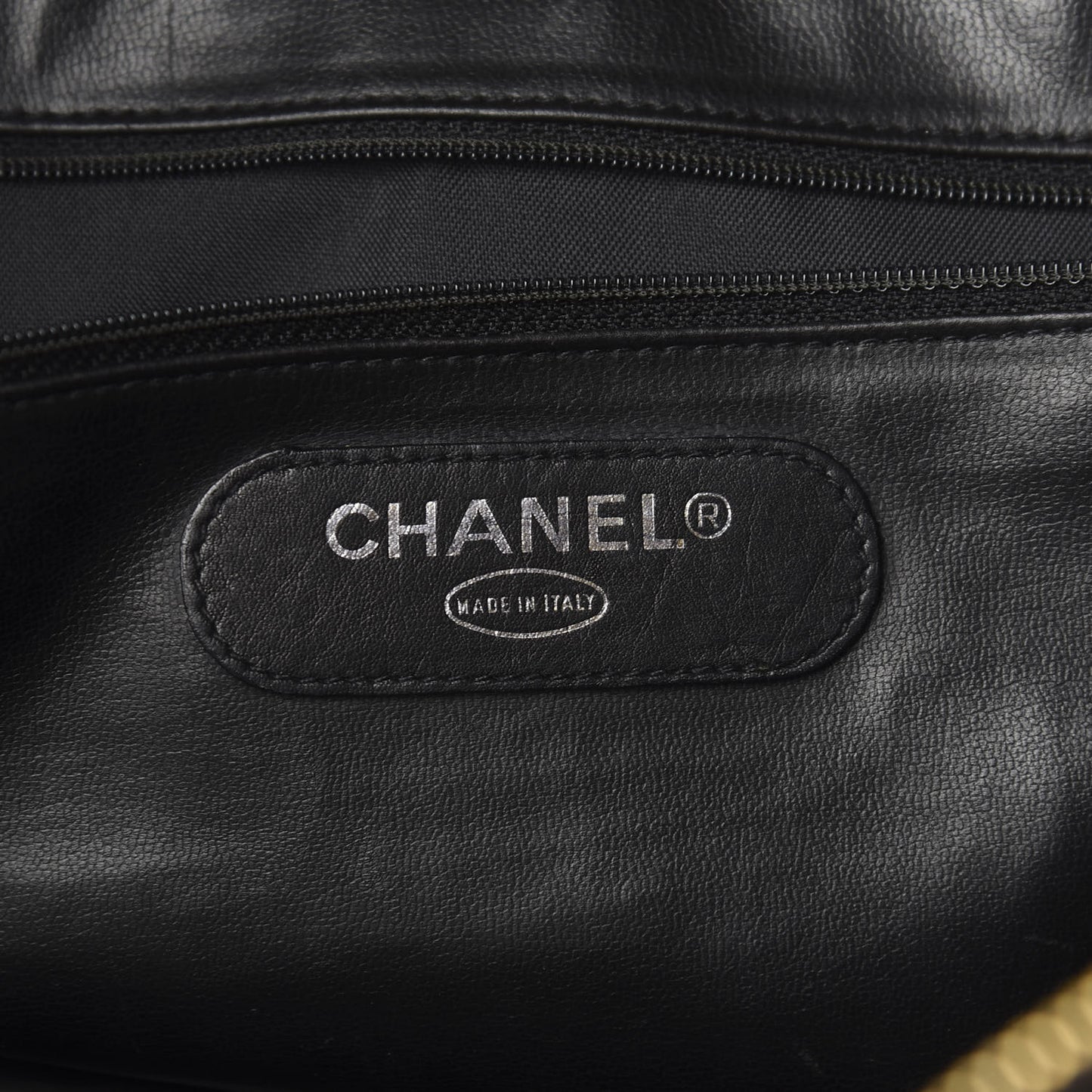 Calfskin Stitched Shopper Tote Black