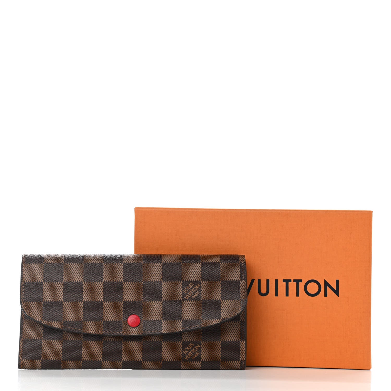 Louis Vuitton Damier Ebene Emilie Wallet Red 8 of 8