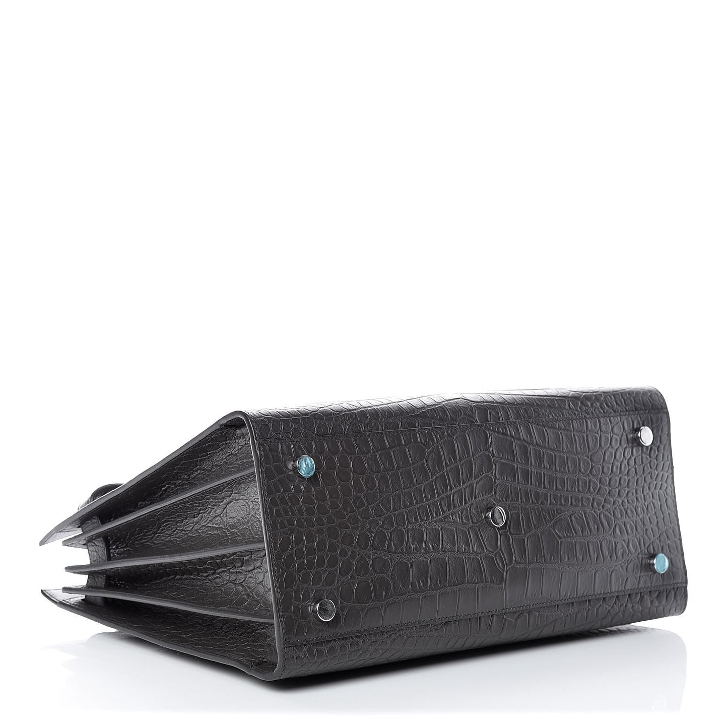 Calfskin Crocodile Embossed Small Sac De Jour Graphite