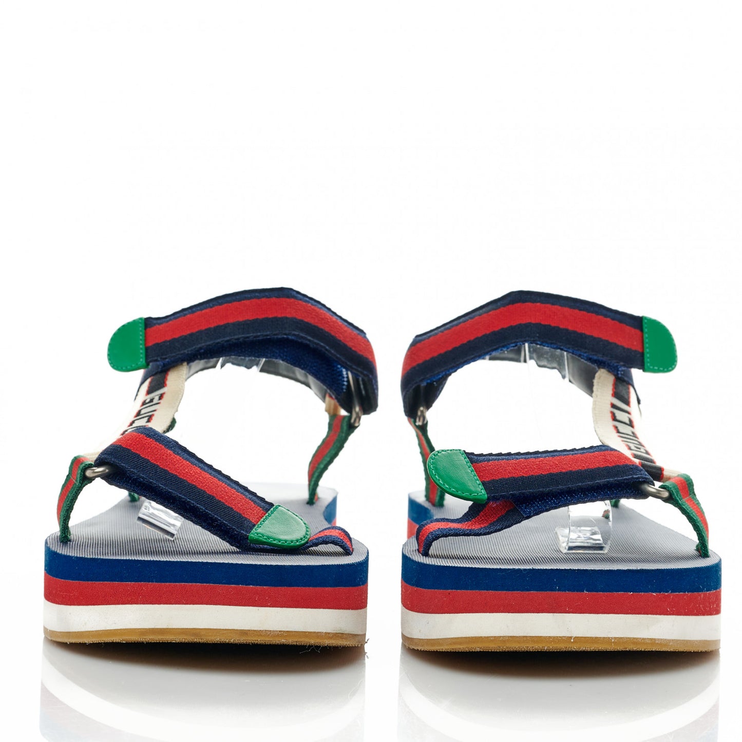 Nylon Web Logo Platform Slingback Mens Sandals 10 Navy