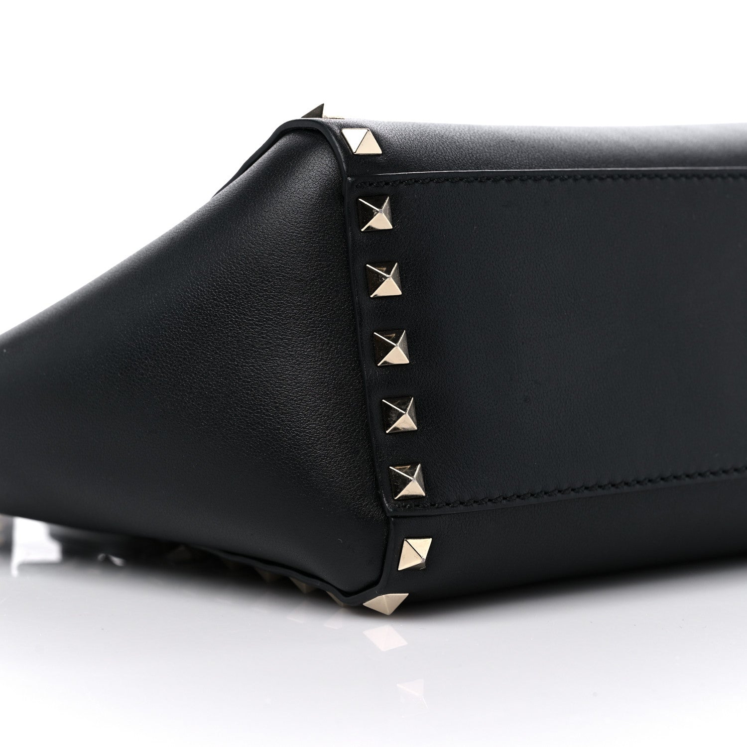 Valentino Garavani Vitello Mini Rockstud Double Handle Tote Black 7 of 8