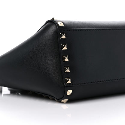 Valentino Garavani Vitello Mini Rockstud Double Handle Tote Black 7 of 8