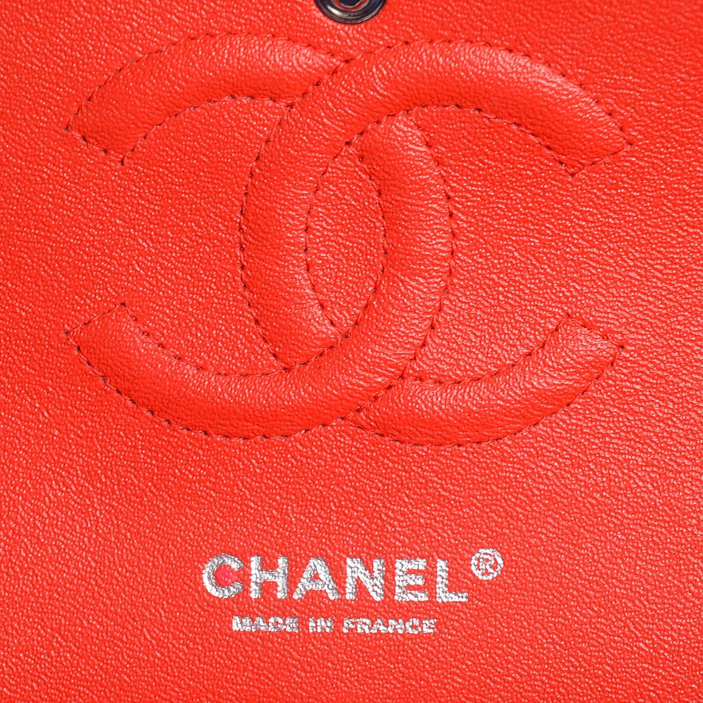 Patent Calfskin Quilted Medium Double Flap Red