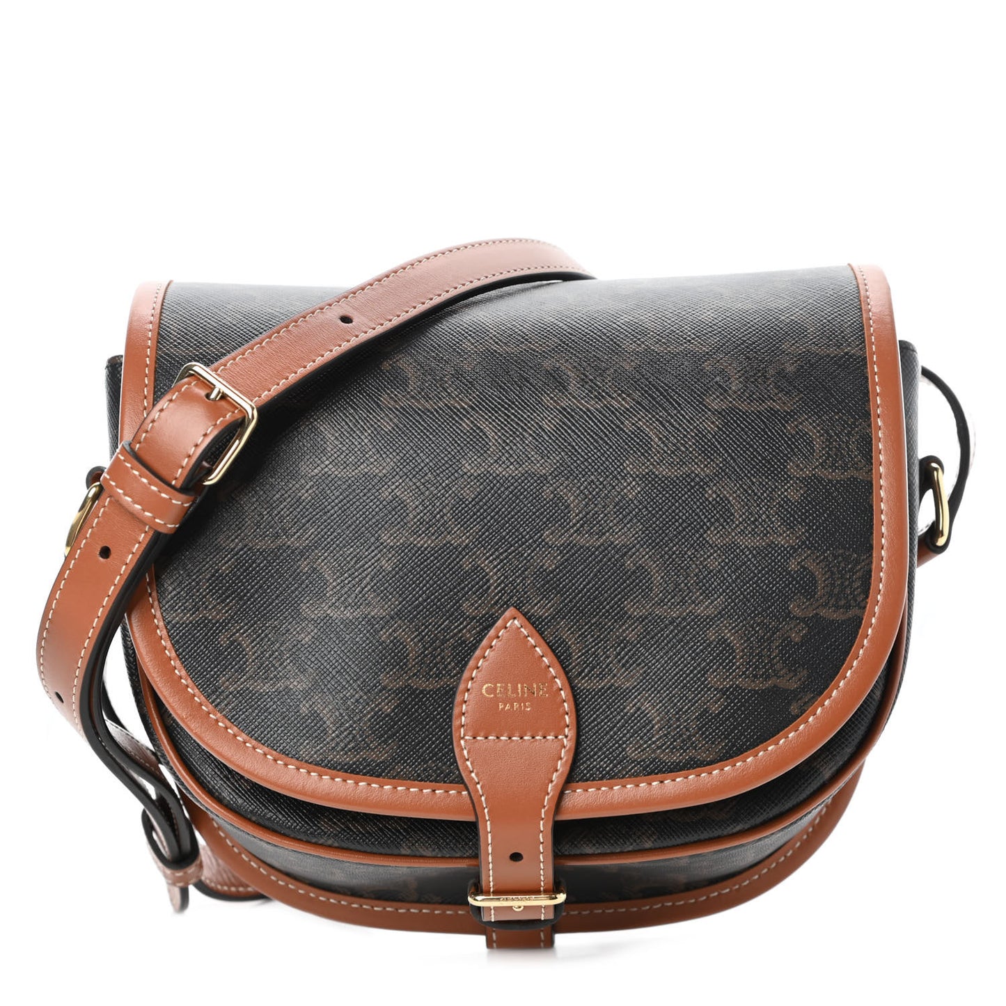 Triomphe Canvas Medium Folco Bag Tan