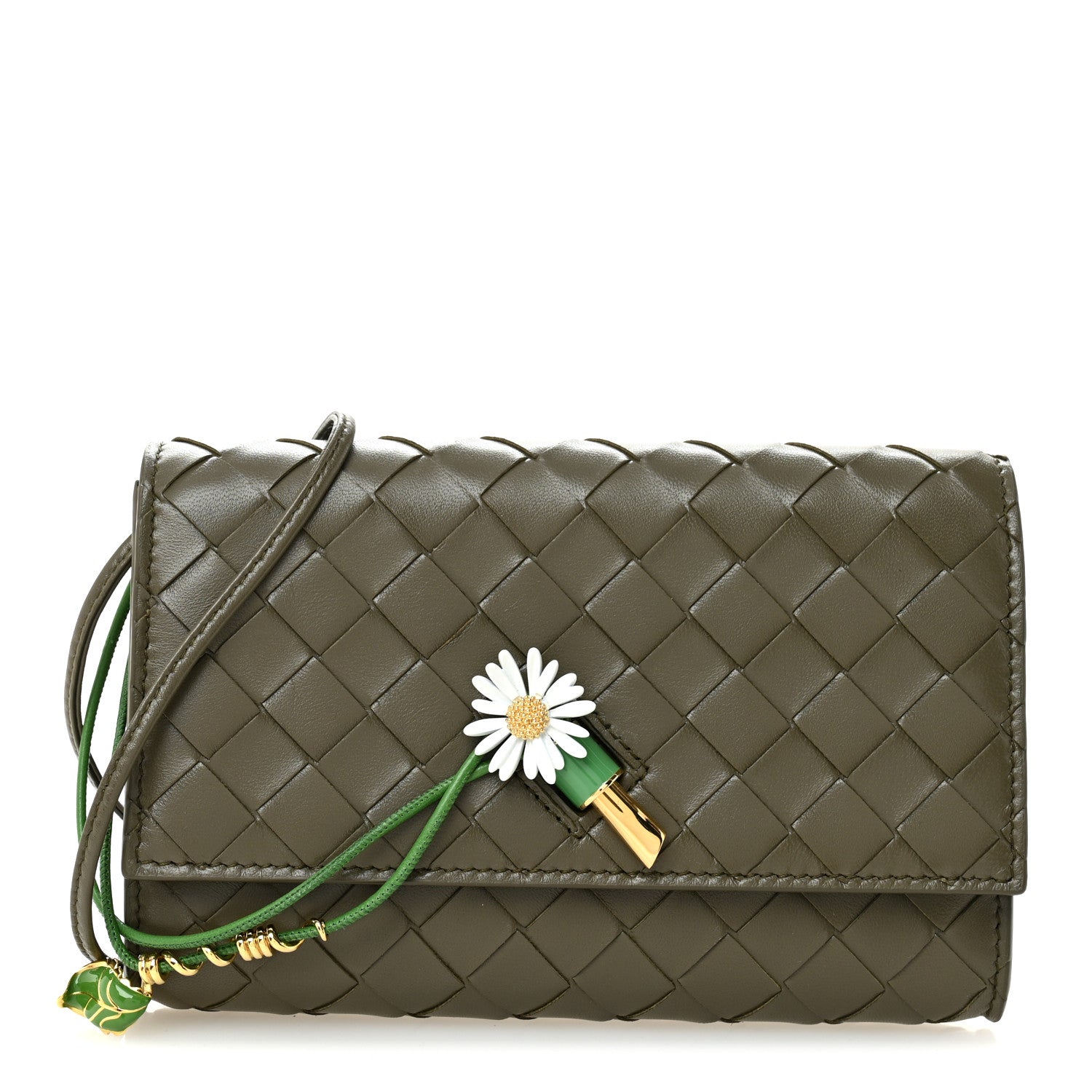 Bottega Veneta Nappa Enamel Intrecciato Daisy Andiamo Pouch Daisy Flow 1 of 9