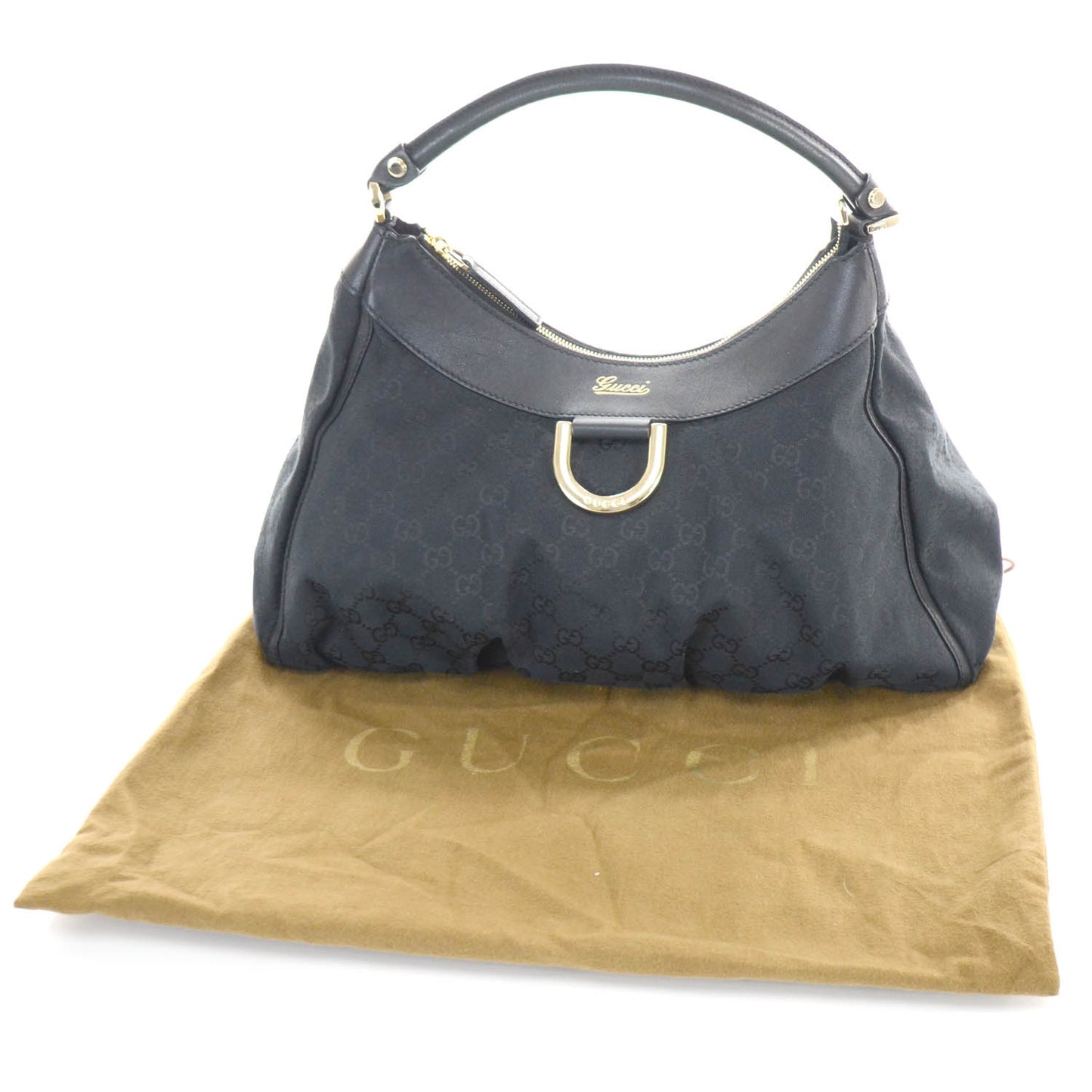 Monogram D Gold Hobo Black