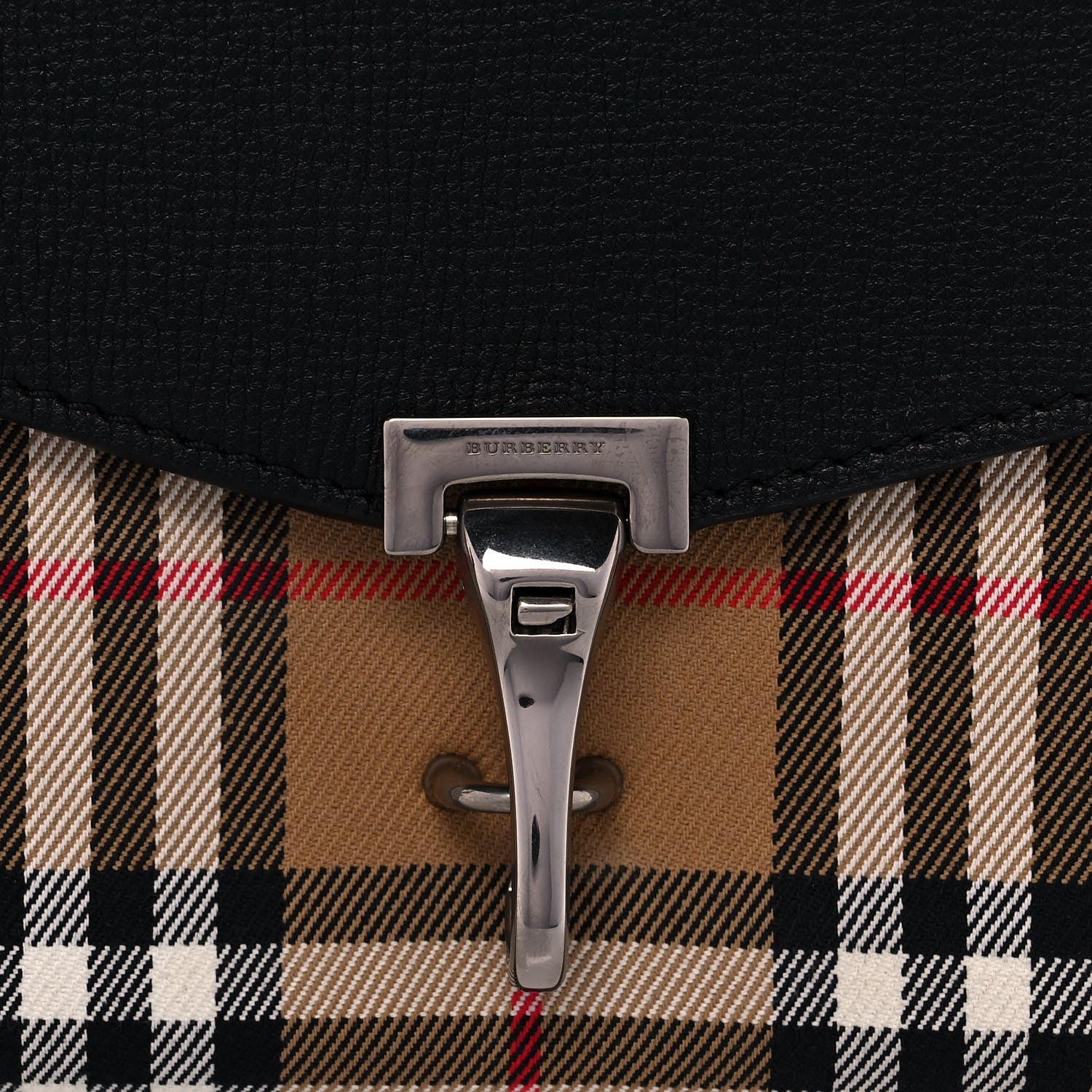 Burberry Derby Calfskin Vintage Check Small Macken Crossbody Bag Black 9 of 15
