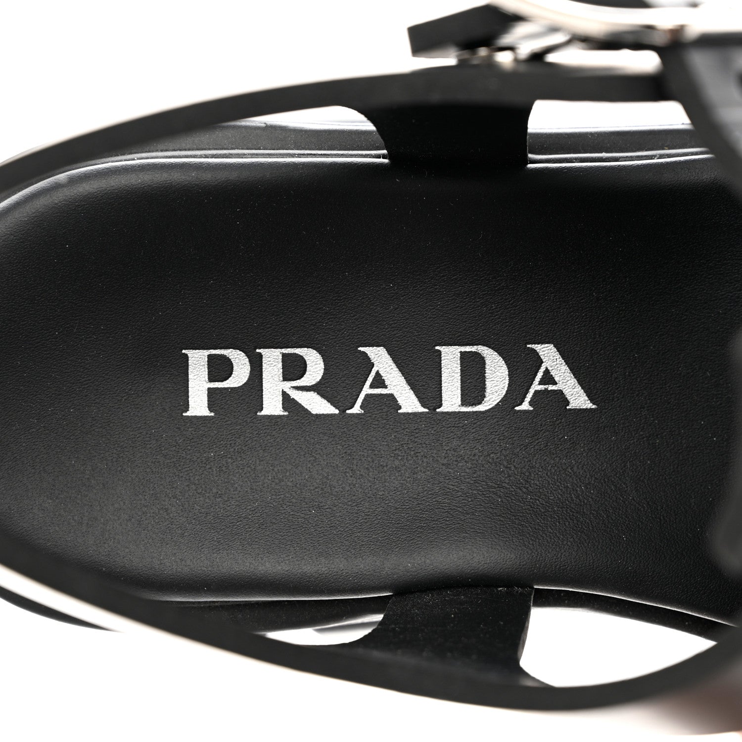 Prada Foam Rubber Triangle Logo Monolith 55mm Cage Sandals 39 Black 7 of 8