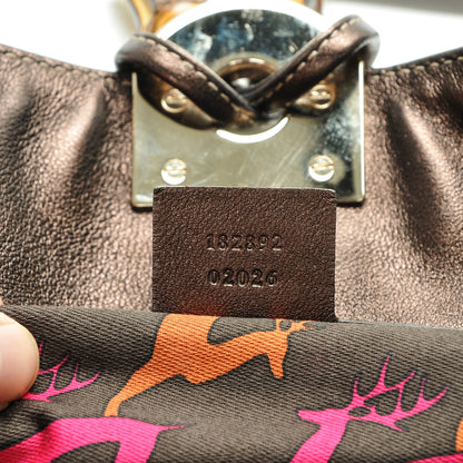 Gucci Monogram Large Indy Top Handle Hobo Dark Brown 7 of 7