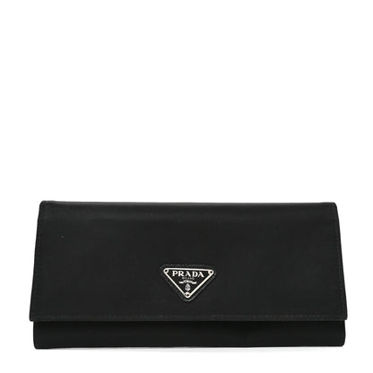 Prada Saffiano Triangle Continental Flap Wallet Black 1 of 7