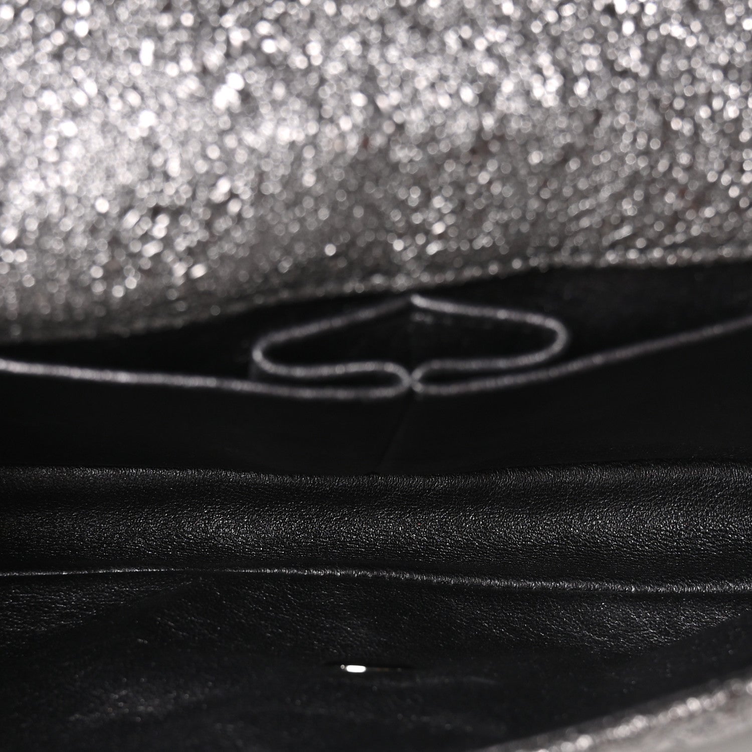 Chanel Metallic Crackled Calfskin Quilted East West Flap Dark Silver 5 of 10