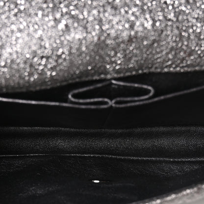 Chanel Metallic Crackled Calfskin Quilted East West Flap Dark Silver 5 of 10