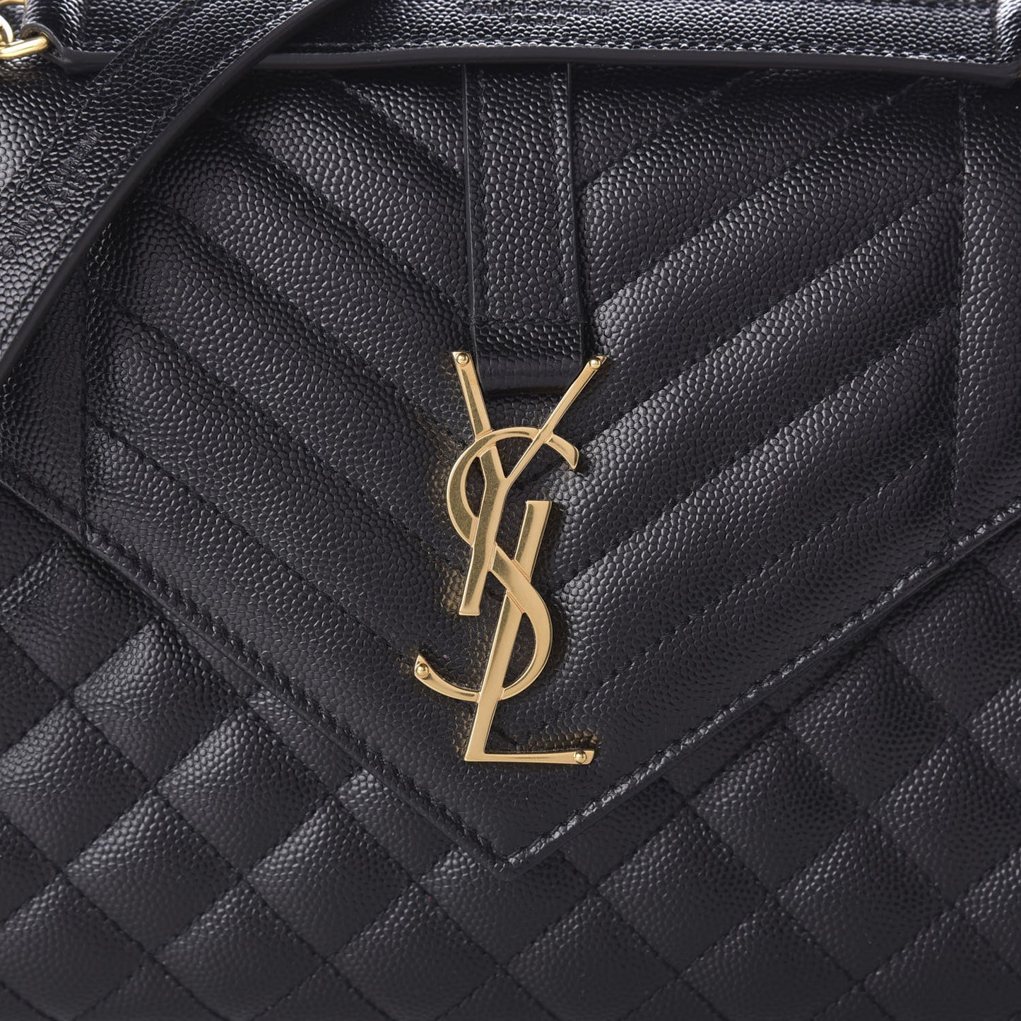 Grain De Poudre Textured Mixed Matelasse Triquilt Medium Monogram Satchel Black