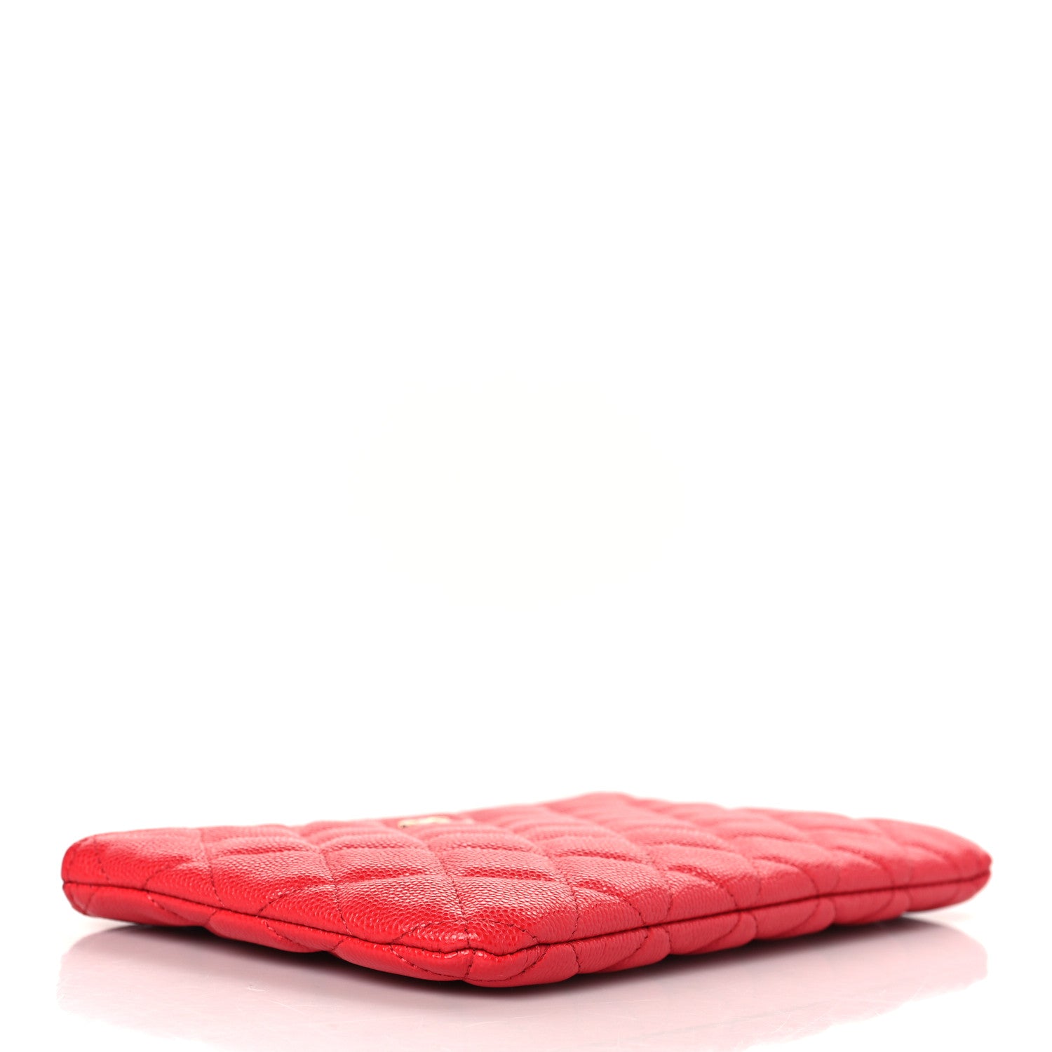 Chanel Shiny Caviar Quilted Cosmetic Case Red 4 of 6