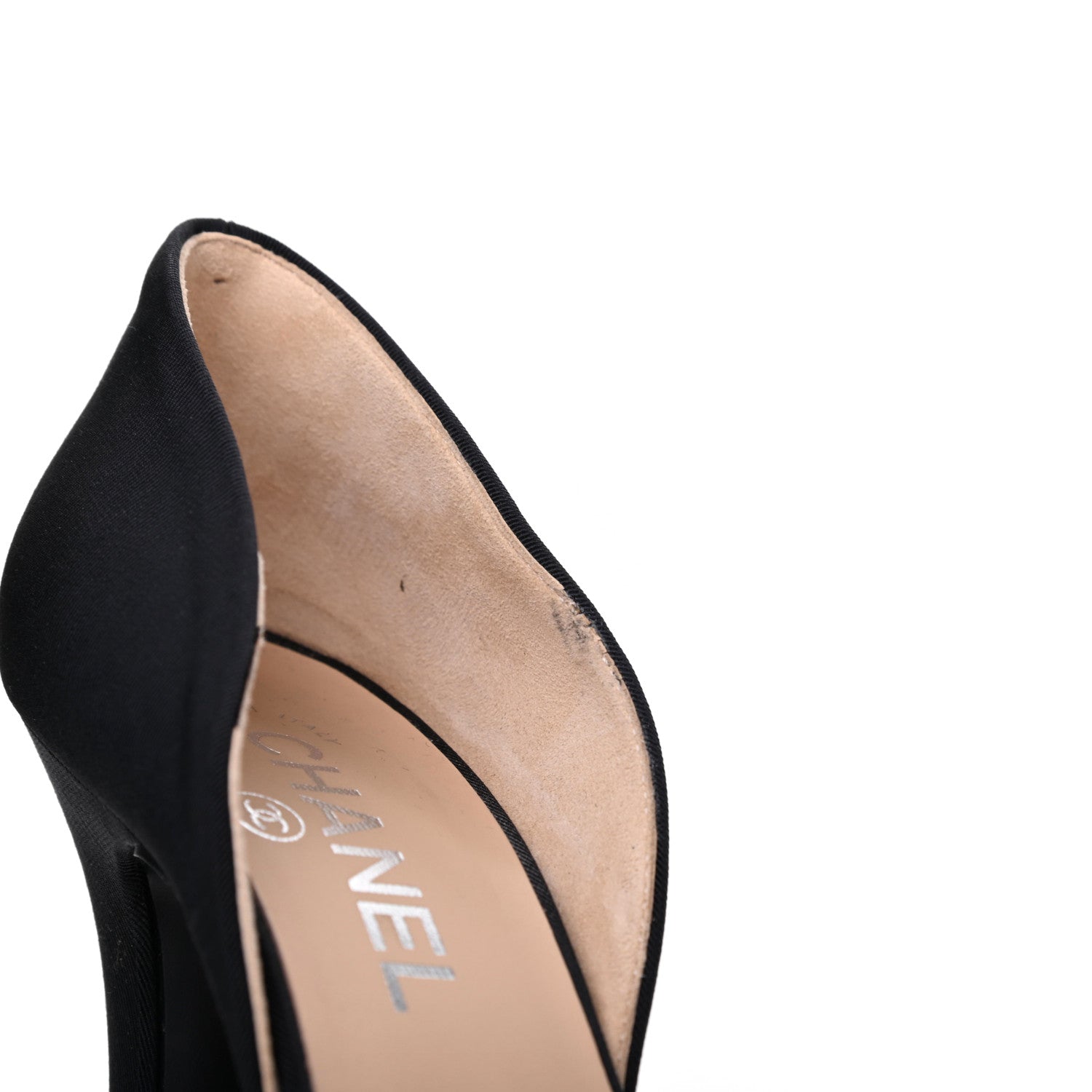 Chanel Satin Grosgrain Pearl Pumps 36.5 Black 9 of 11