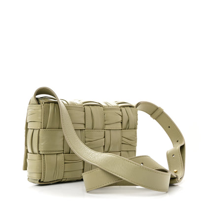 Bottega Veneta Calfskin Intreccio Plisse Small Cassette Crossbody Bag Travertine 3 of 11