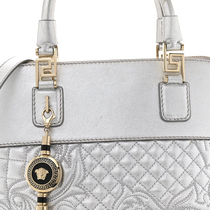 Versace Metallic Quilted Nappa Altea Vanitas Lady Athena Silver 7 of 13