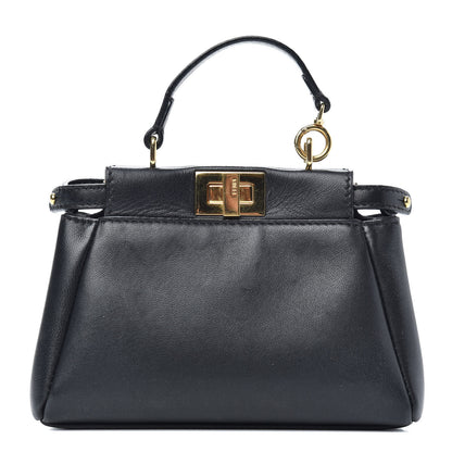 Fendi Nappa Micro Peekaboo Iconic Satchel Black 1 of 6