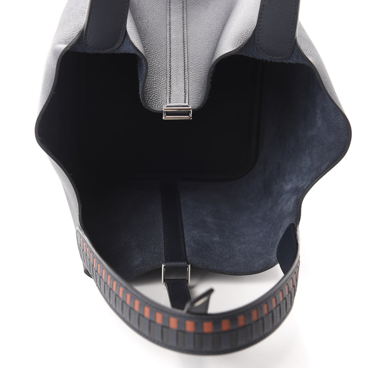 Epsom Tressage De Cuir Picotin Lock 22 MM Bleu Indigo Black Terre Battue