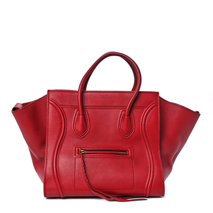 Celine Baby Grained Calfskin Medium Phantom Luggage Carmin 1 of 12