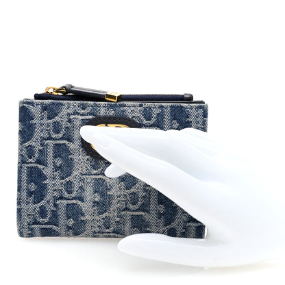 Christian Dior Denim Oblique 30 Montaigne Dahlia Wallet Blue 2 of 6