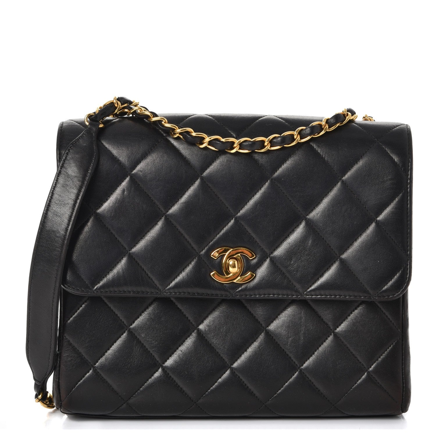 Chanel Lambskin Quilted Shoulder Flap Black 1 of 14