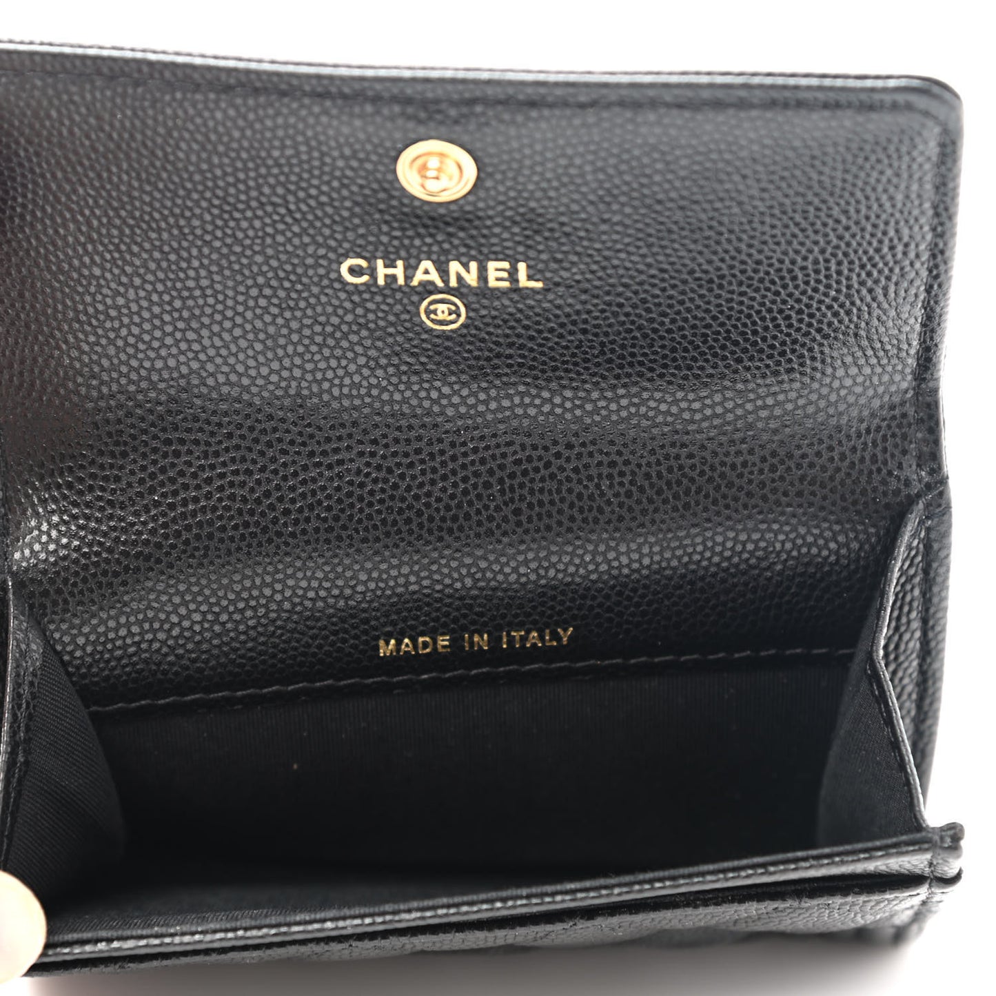 Caviar Quilted Boy Flap Card Holder Black