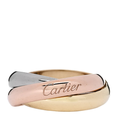 Cartier 18K Pink Yellow White Gold Classic Trinity Ring 52 6 1 of 5