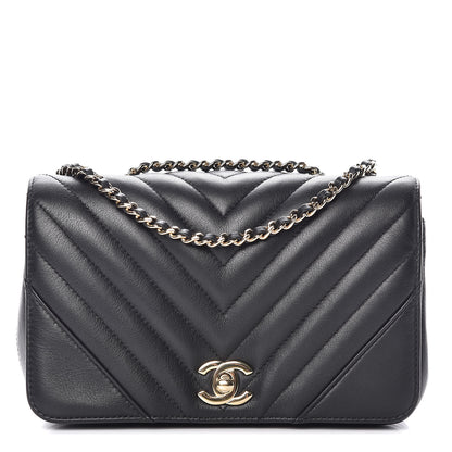 Chanel Calfskin Chevron Quilted Mini Statement Flap Black 1 of 11