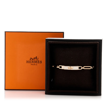 Hermes 18K Rose Gold Diamond Pave PM Kelly Chaine Bracelet SH 4 of 4
