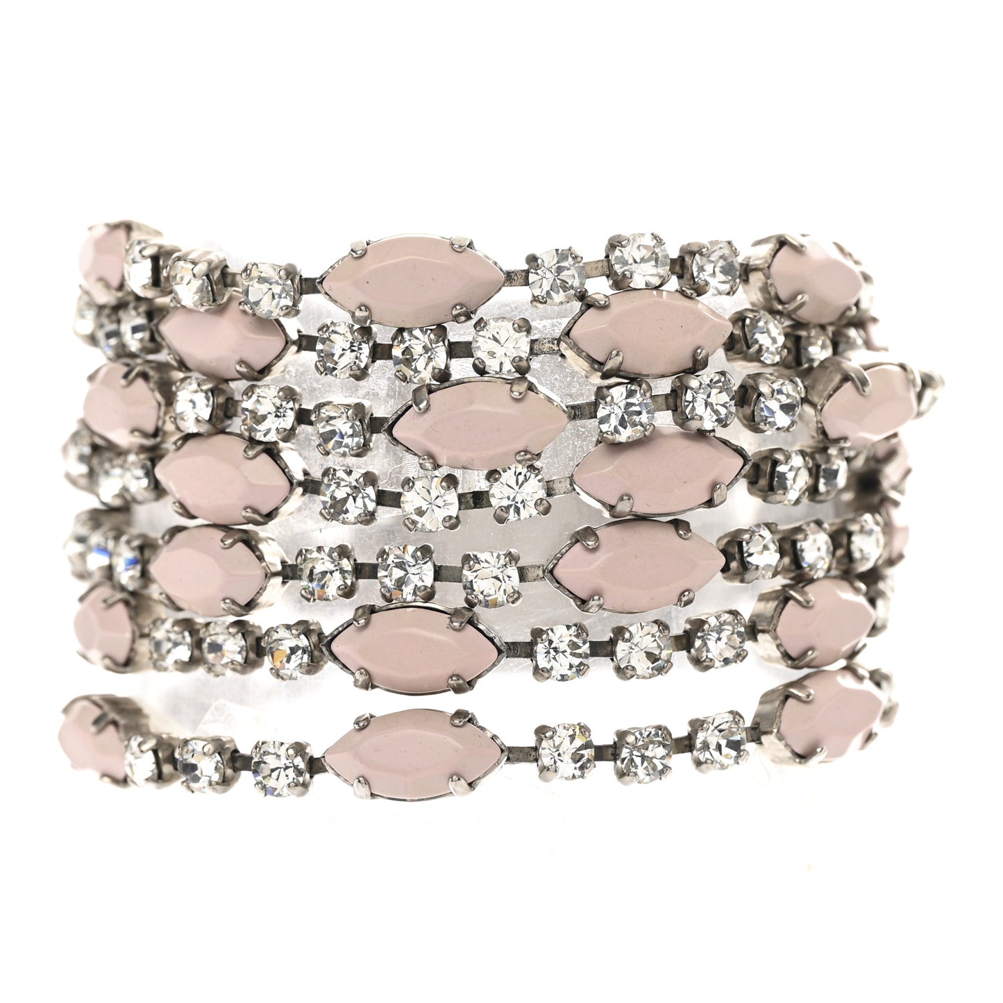 Swarovski Crystal Lock Bracelet Silver Pink