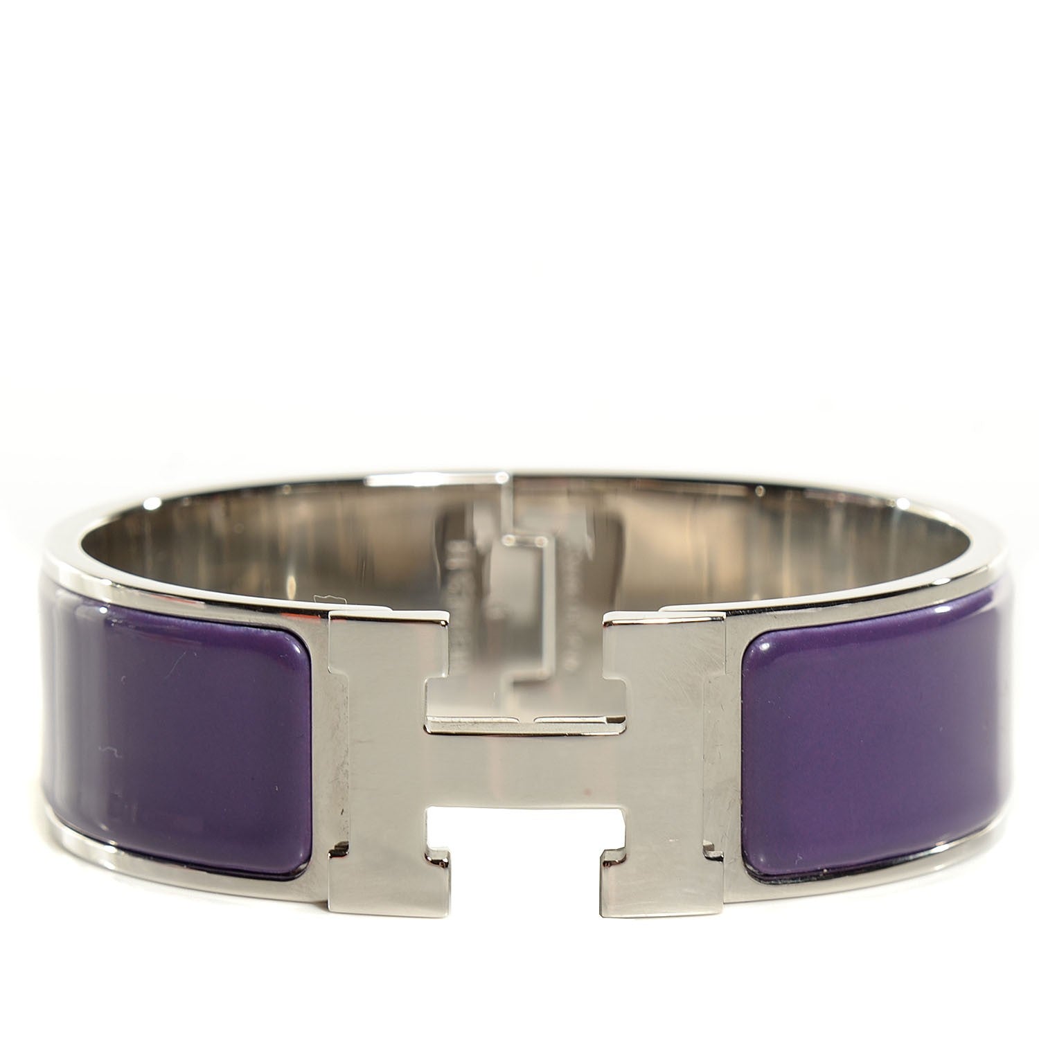 Hermes Enamel Wide Clic Clac H Bracelet GM Pourpre 1 of 5