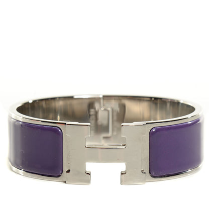 Hermes Enamel Wide Clic Clac H Bracelet GM Pourpre 1 of 5