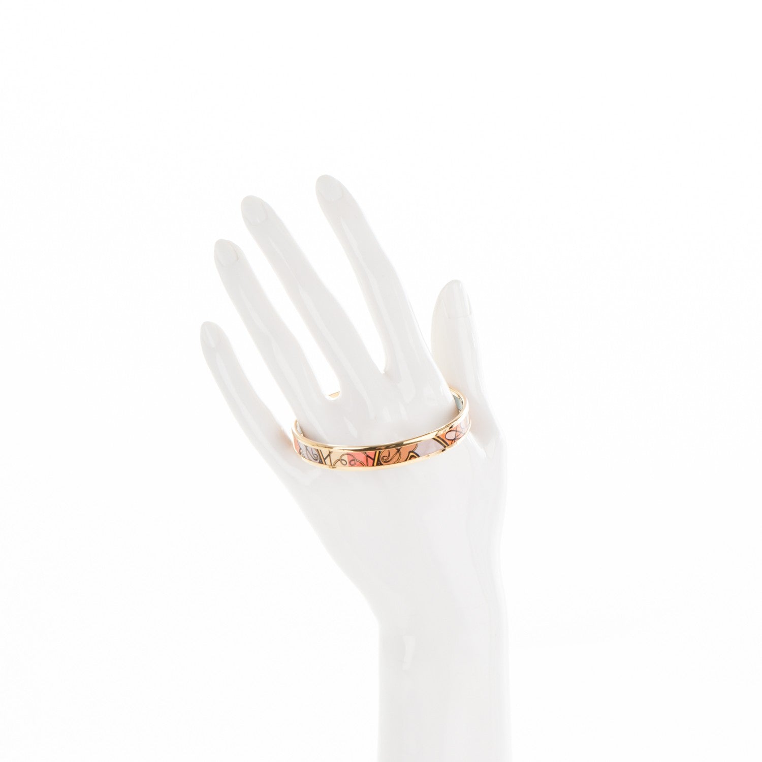 Hermes Enamel Printed Narrow Coup De Fouet Bracelet 62 2 of 5