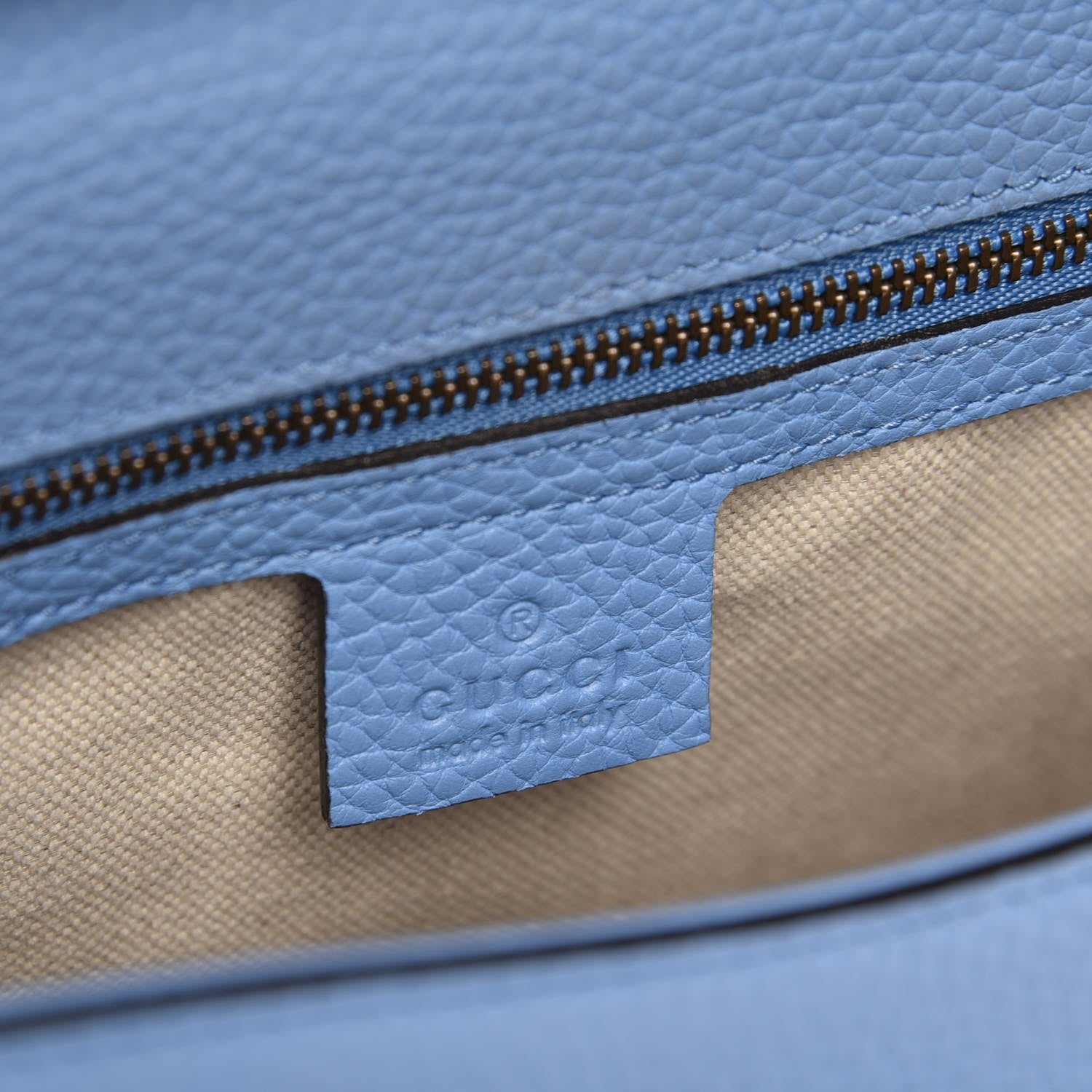 Gucci Calfskin Small GG Marmont Top Handle Bag Clear Sky Blue 7 of 8
