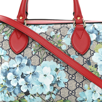 Gucci GG Supreme Monogram Blooms Small Boston Beige Blue Navy Hibiscus Red 8 of 11