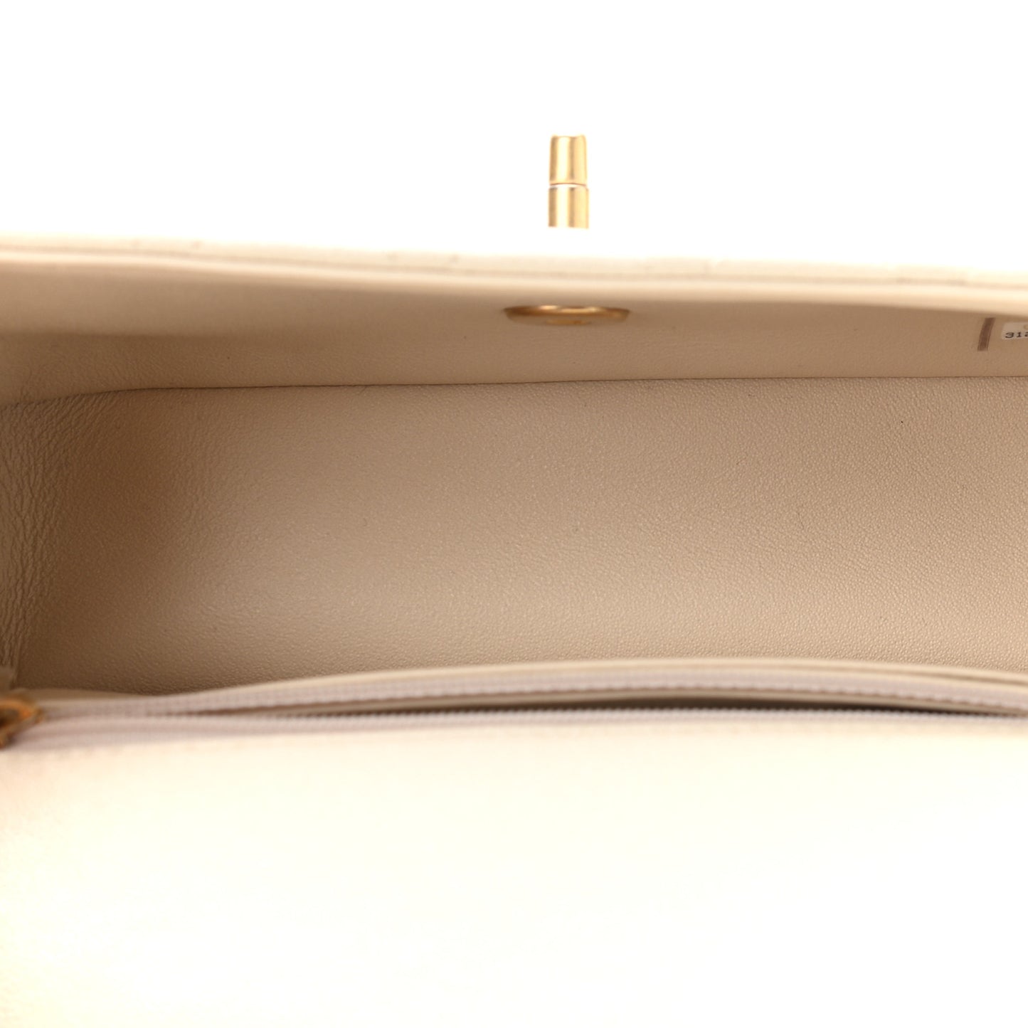 Caviar Quilted Mini Top Handle Rectangular Flap Beige