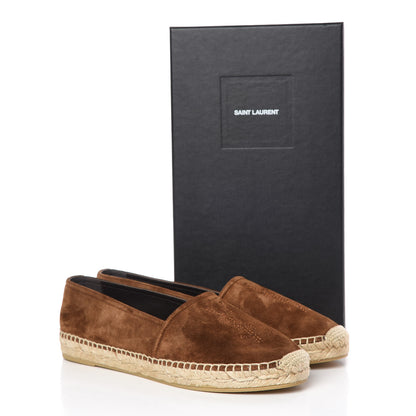 Saint Laurent Suede Monogram Espadrilles 38 Brown 10 of 10