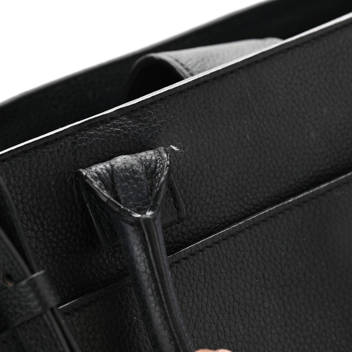 Grained Calfskin Small Neo Executive Shopper Tote Black