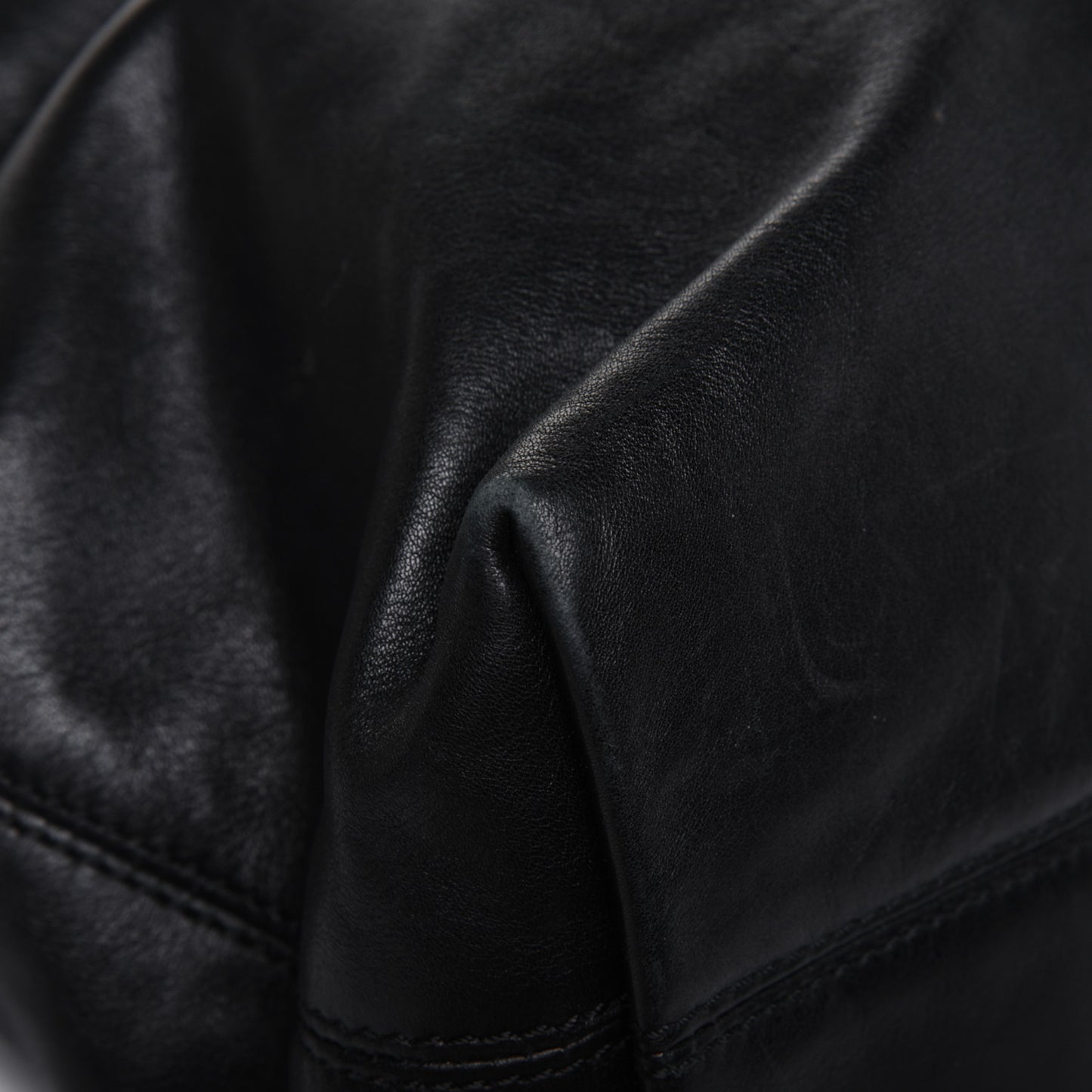 Lambskin CC Stitched Tote Black