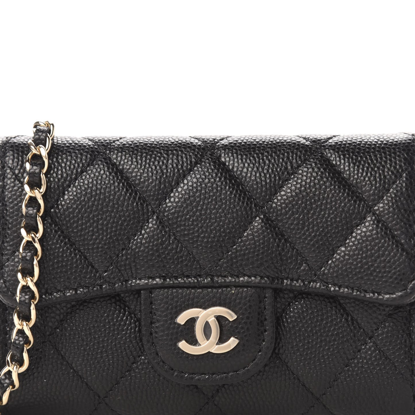 Caviar Quilted Flap Classic Belt Bag Black