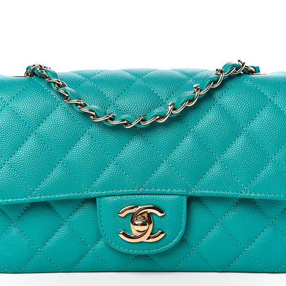 Chanel Caviar Quilted Mini Rectangular Flap Turquoise 9 of 10