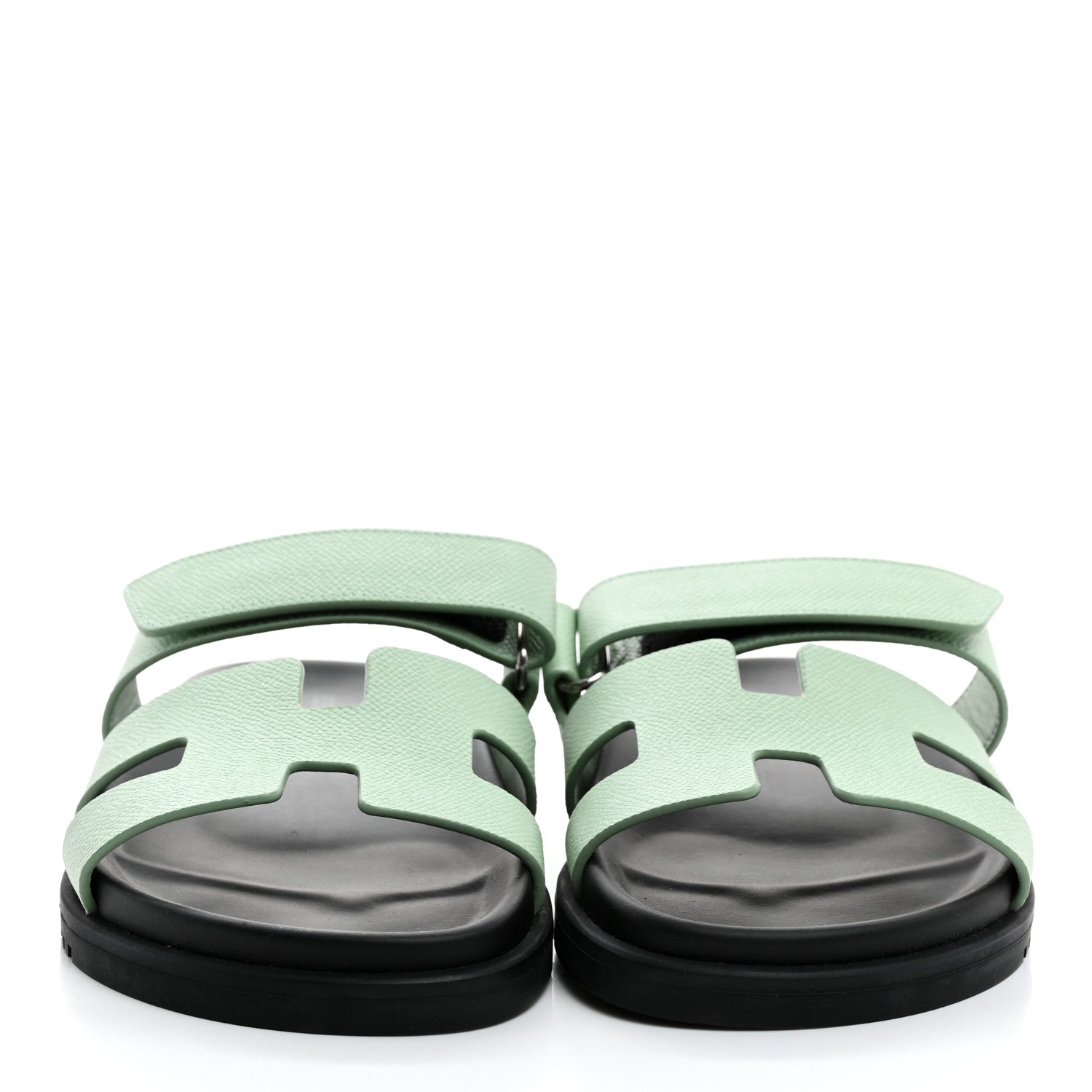 Hermes Epsom Womens Chypre Sandals 37.5 Vert Jade 2 of 8