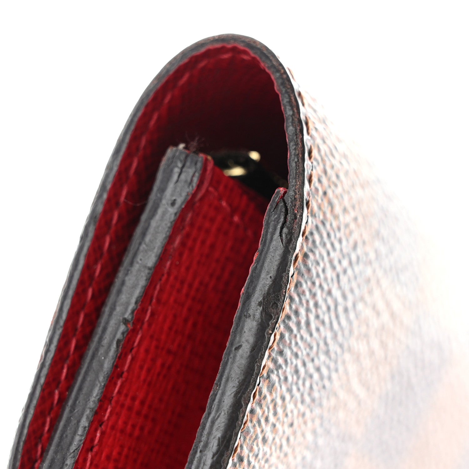 Louis Vuitton Damier Ebene Emilie Wallet Red 13 of 14