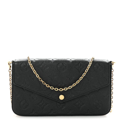 Louis Vuitton Empreinte Pochette Felicie Chain Wallet Black 1 of 10