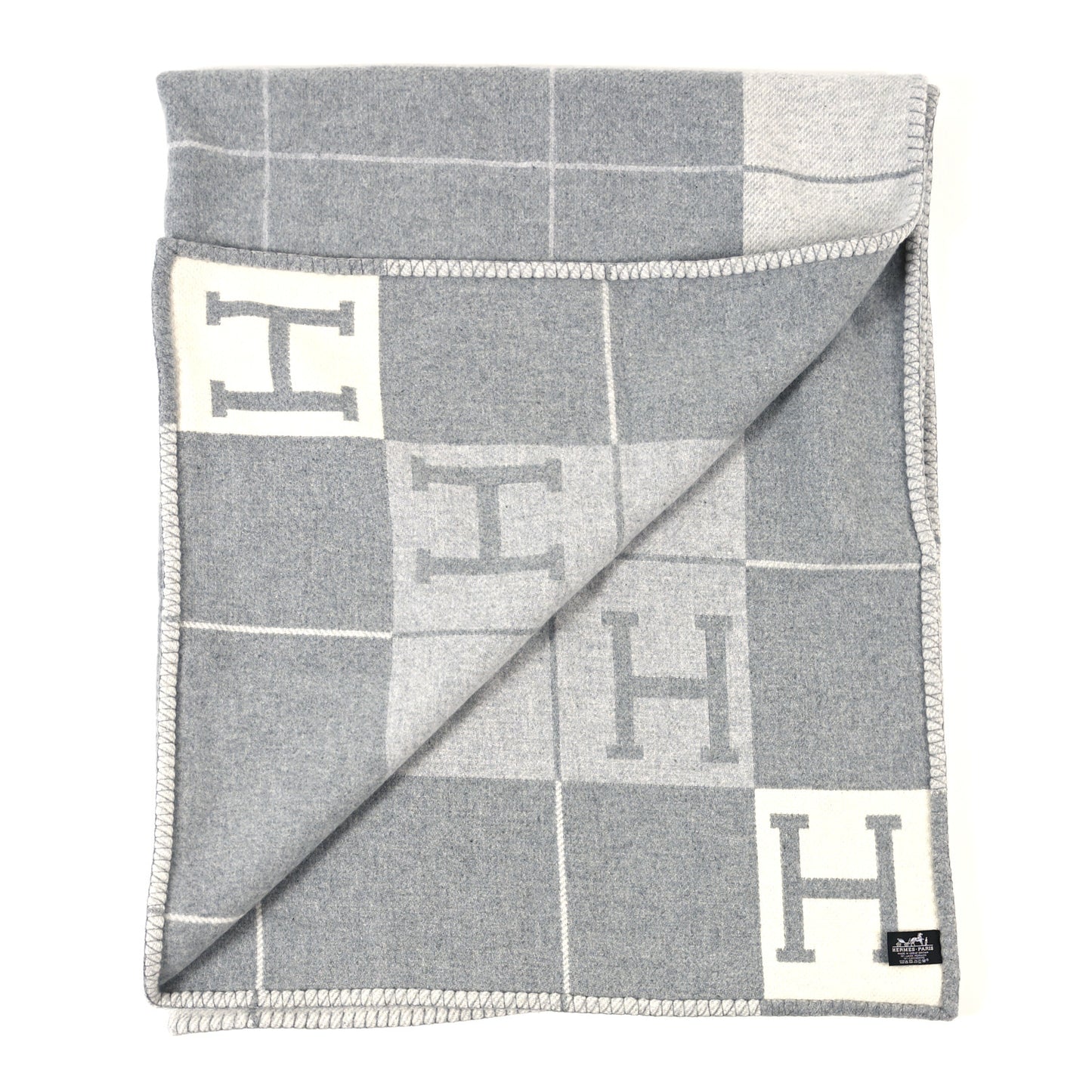 Wool Cashmere Avalon III Blanket Ecru Gris Clair